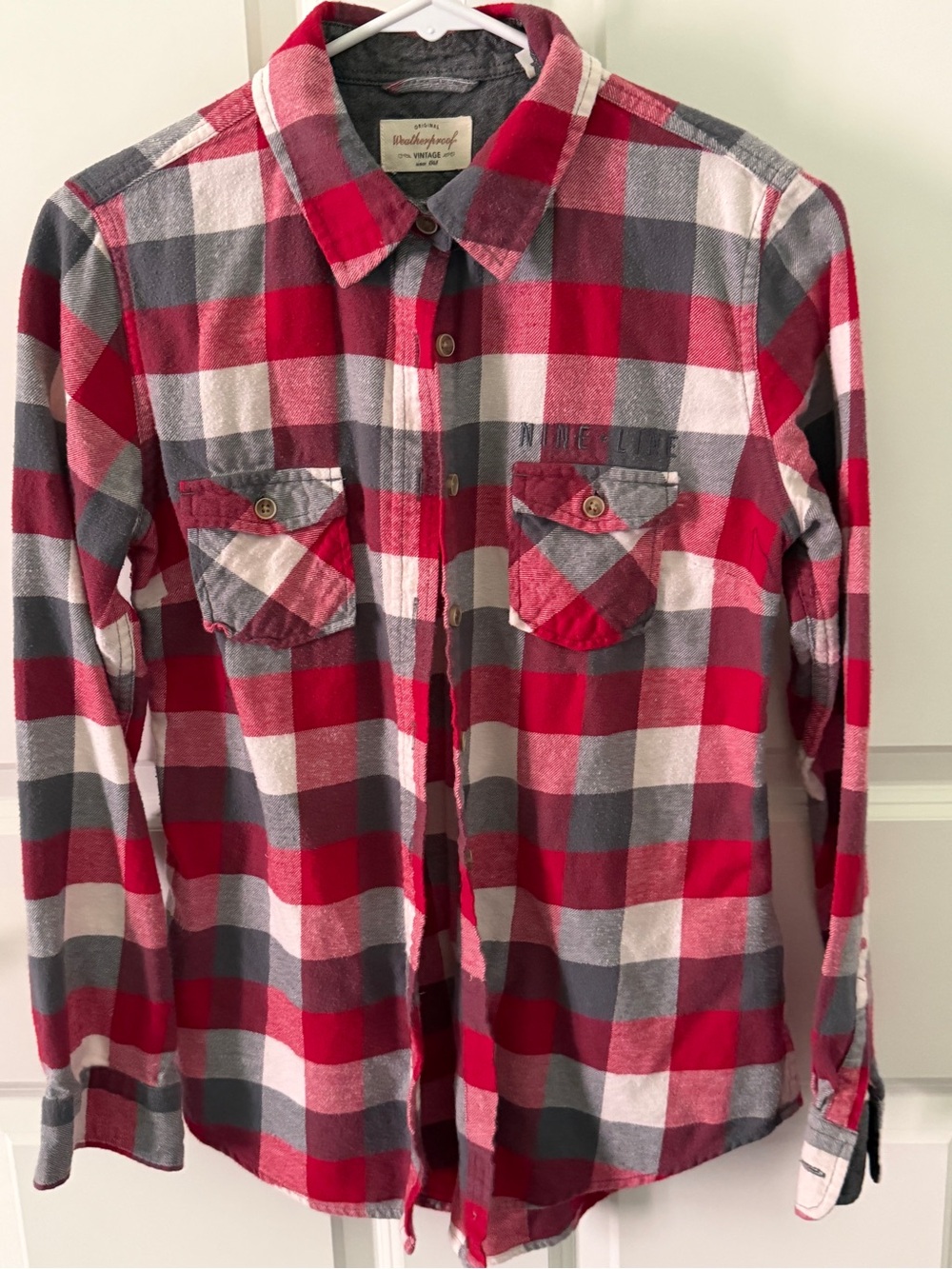 Weatherproof brand shirt, nine line logo. Small.